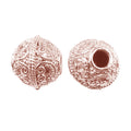 Rose gold overlay copper scroll filigree beads handcrafted in India for wholesale jewelry making