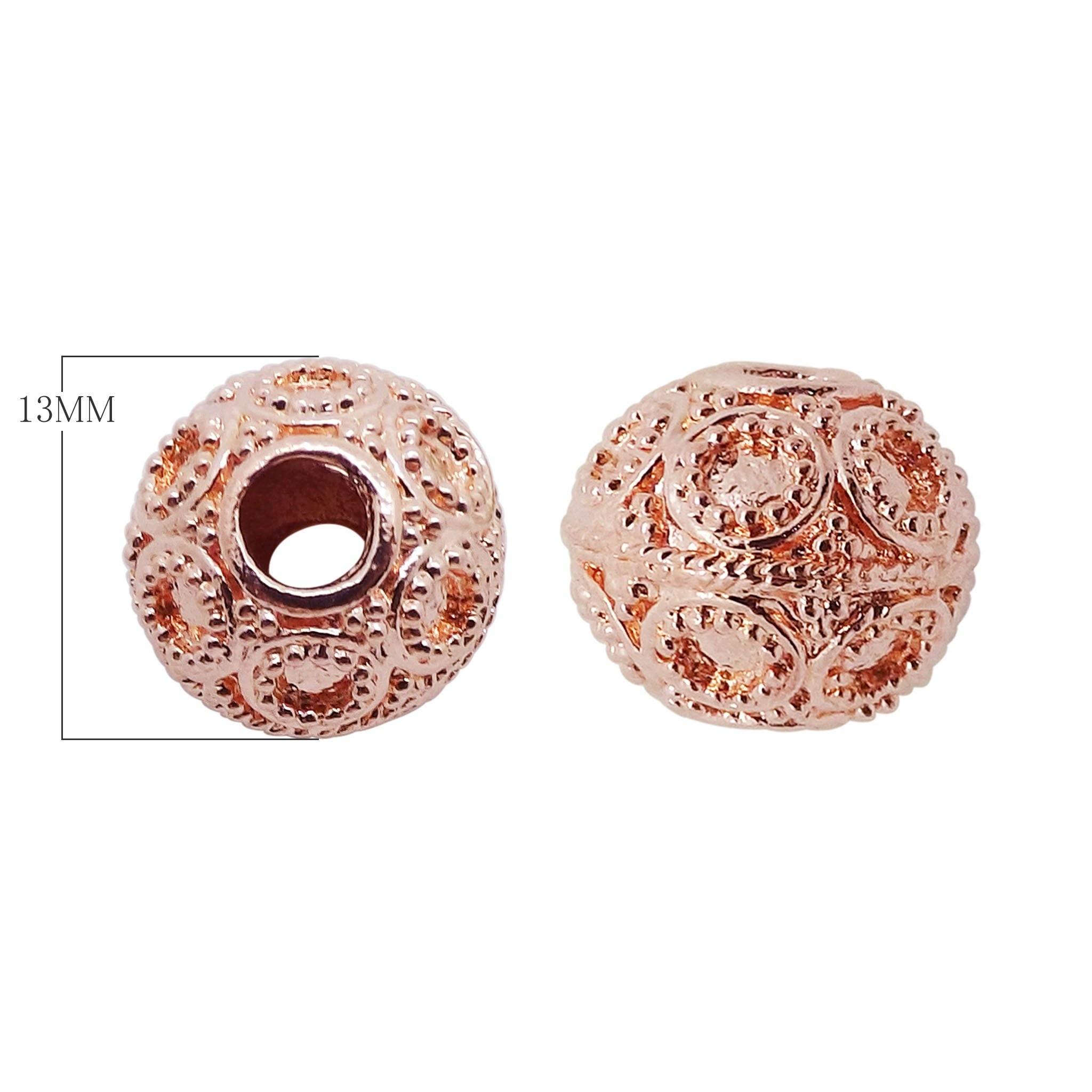 BRG-141 Rose Gold Overlay Bali Bead Beads Bali Designs Inc 