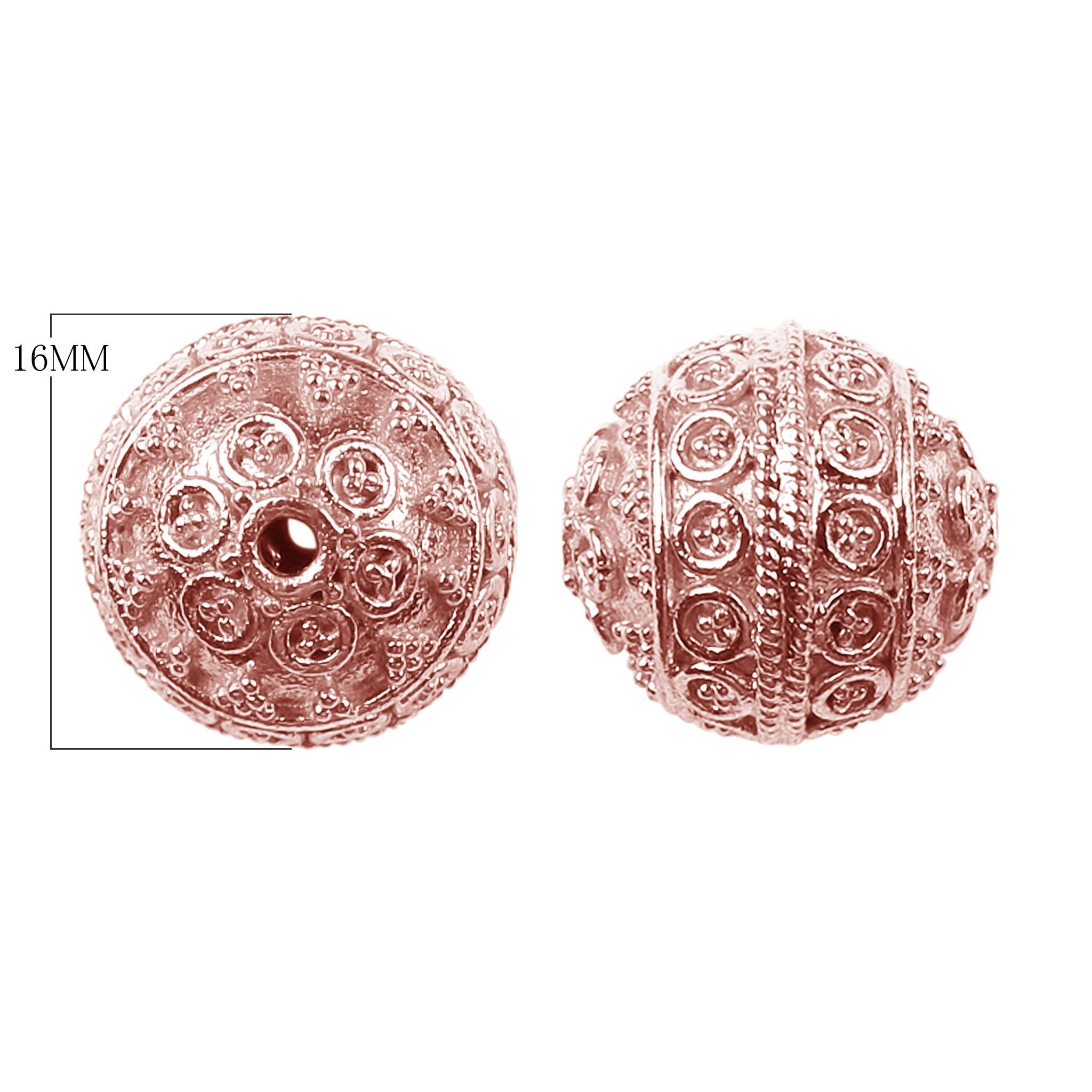 BRG-155 Rose Gold Overlay Bali Bead Beads Bali Designs Inc 