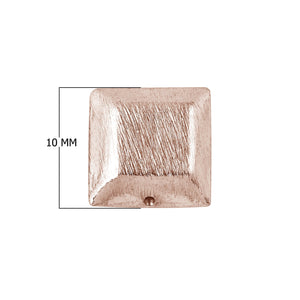 BRG-203-10MM Rose Gold Overlay Square Shape Brushed Bead Beads Bali Designs Inc 