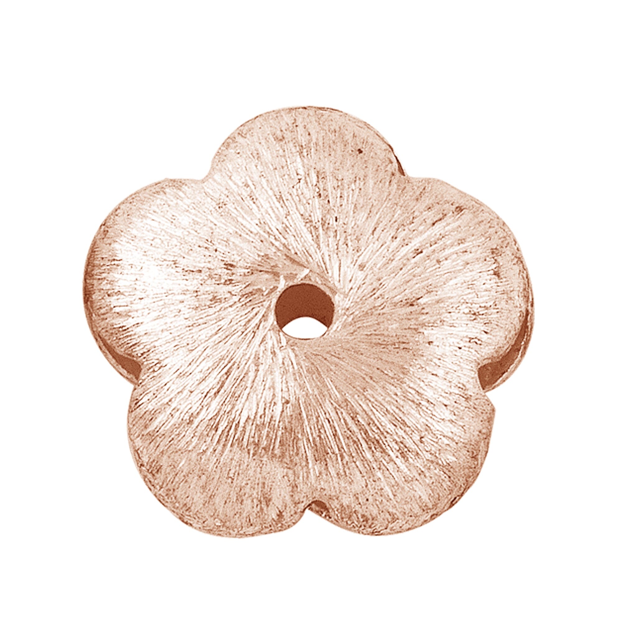 Rose gold overlay over copper floral disc handcrafted in India for wholesale metal components