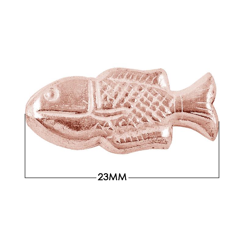 BRG-209 Rose Gold Overlay Fish Shape Brushed Bead Beads Bali Designs Inc 