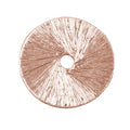 Rose gold overlay over copper wide textured washer disc handcrafted in India for wholesale metal components
