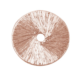 Rose gold overlay over copper wide textured washer disc handcrafted in India for wholesale metal components