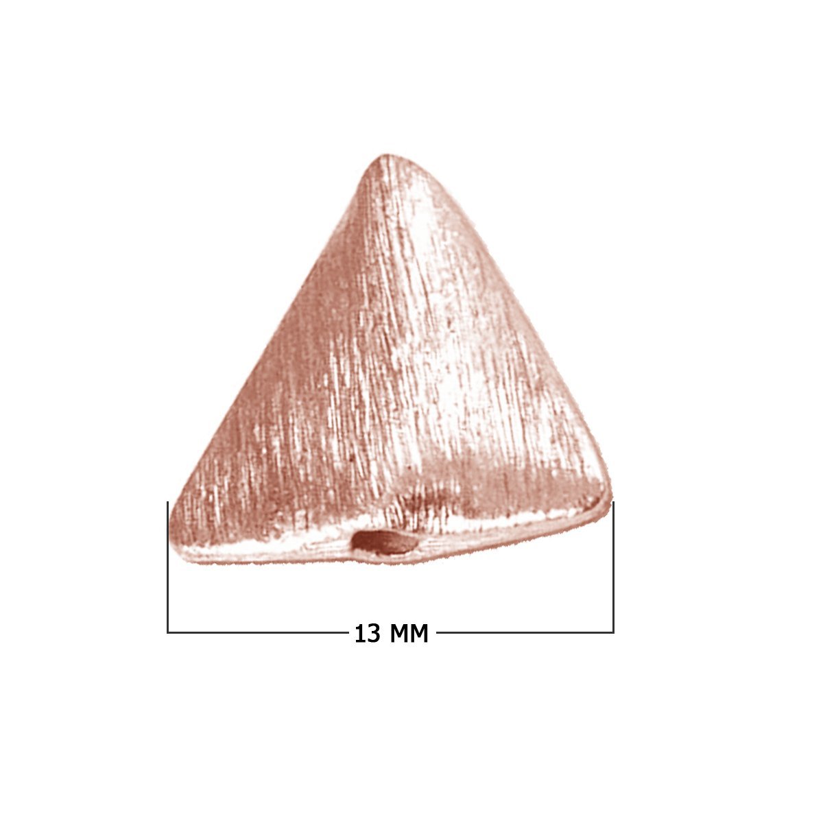 BRG-233 Rose Gold Overlay Triangle Shape Brushed Bead Beads Bali Designs Inc 