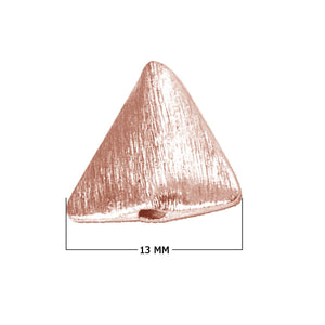 BRG-233 Rose Gold Overlay Triangle Shape Brushed Bead Beads Bali Designs Inc 