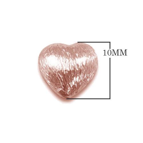 BRG-235 Rose Gold Overlay Heart Shape Brushed Bead Beads Bali Designs Inc 