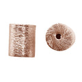 Rose Gold overlay copper textured cylinder bead handcrafted in India for wholesale jewelry making