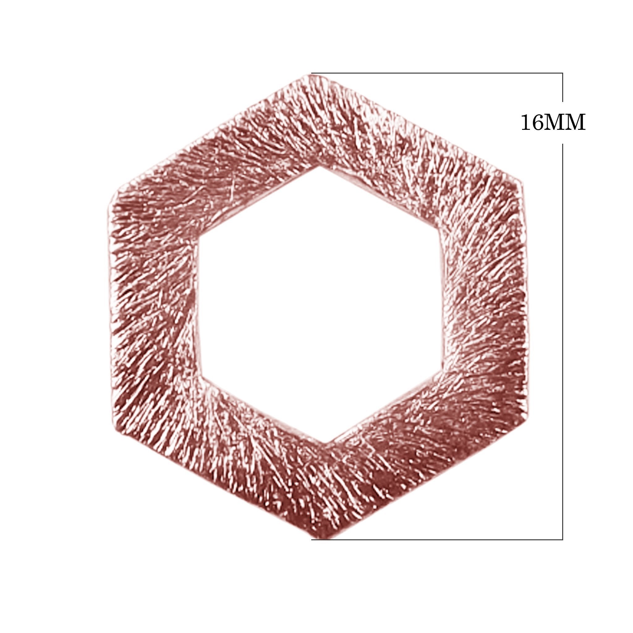 BRG-359 Rose Gold Overlay Hexagon Shape Chip Bead Beads Bali Designs Inc 