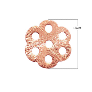 BRG-360-13MM Rose Gold Overlay Flower Shape Chip Bead Beads Bali Designs Inc 