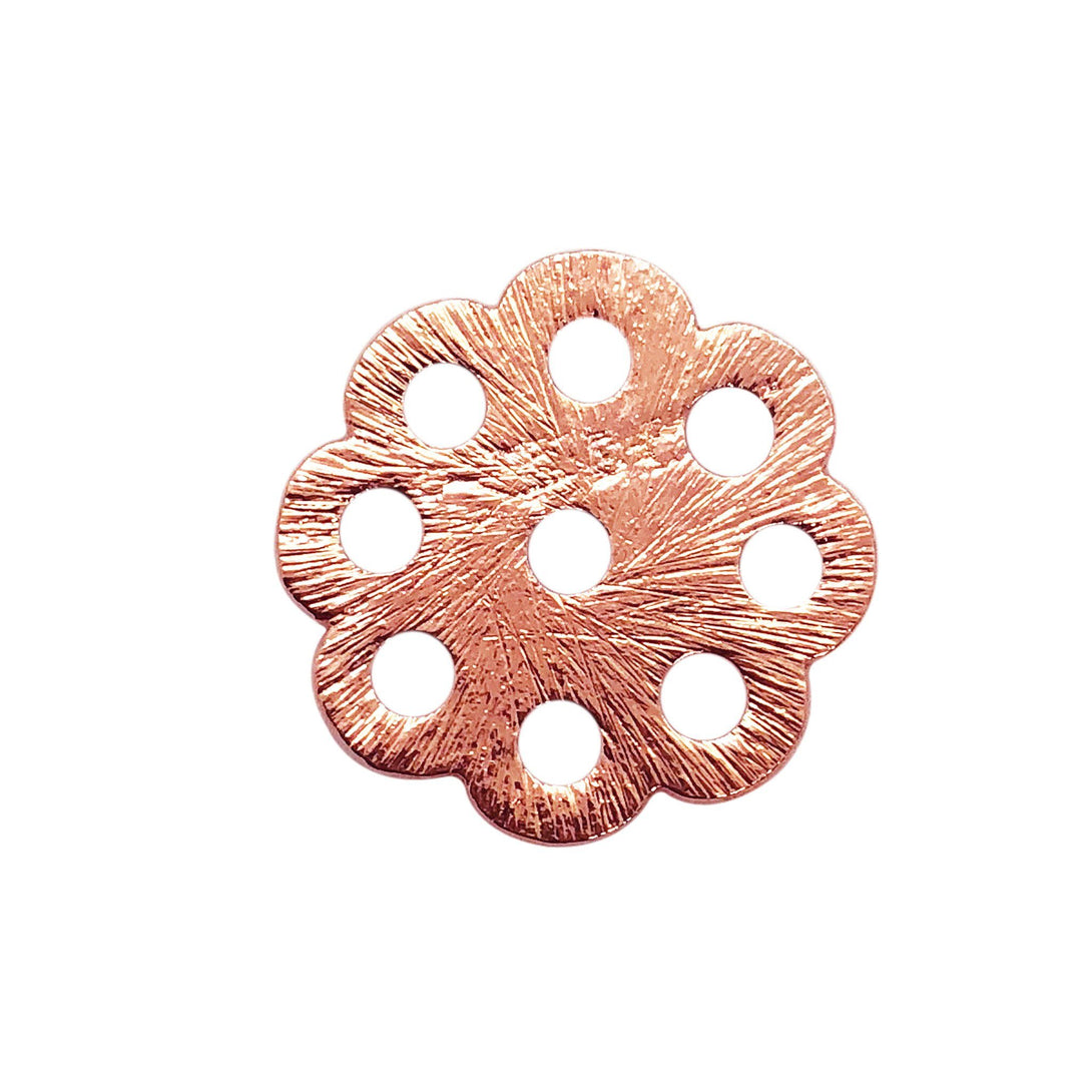 BRG-360-16MM Rose Gold Overlay Flower Shape Chip Bead Beads Bali Designs Inc 