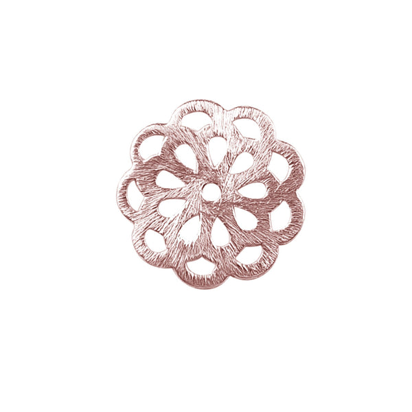 BRG-363 Rose Gold Overlay Flower Shape Chip Bead Beads Bali Designs Inc 