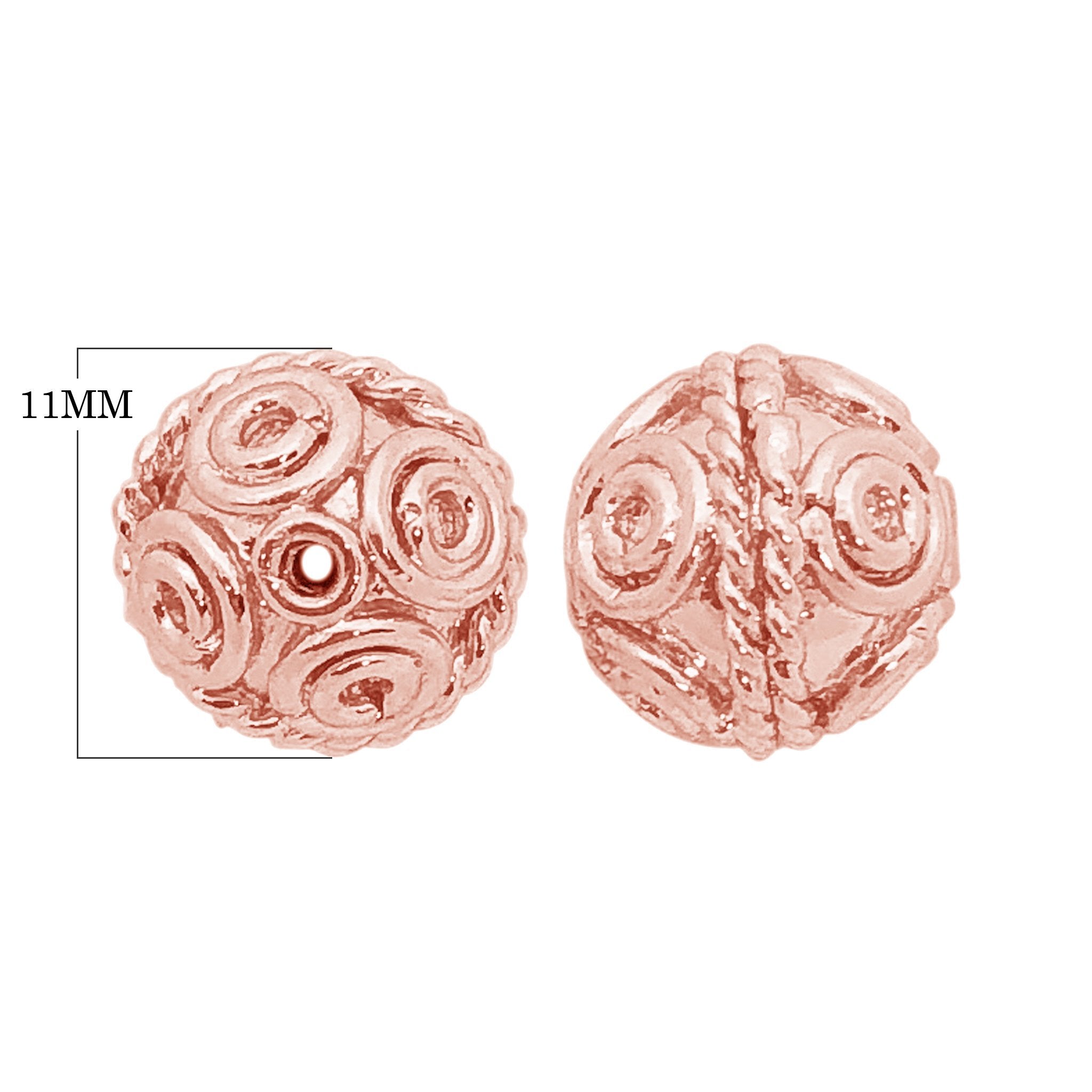 BRG-371 Rose Gold Overlay Bali Bead Beads Bali Designs Inc 