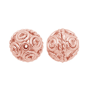 BRG-371 Rose Gold Overlay Bali Bead Beads Bali Designs Inc 