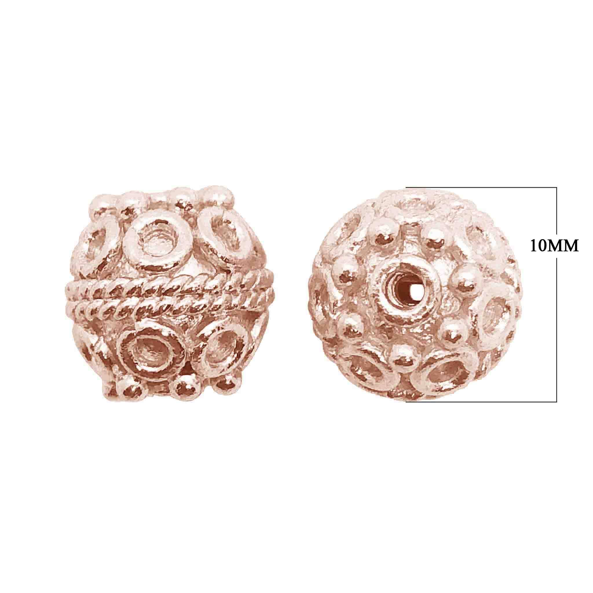 BRG-374 Rose Gold Overlay Bali Bead Beads Bali Designs Inc 