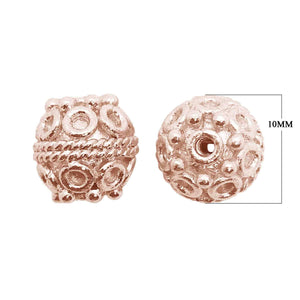BRG-374 Rose Gold Overlay Bali Bead Beads Bali Designs Inc 