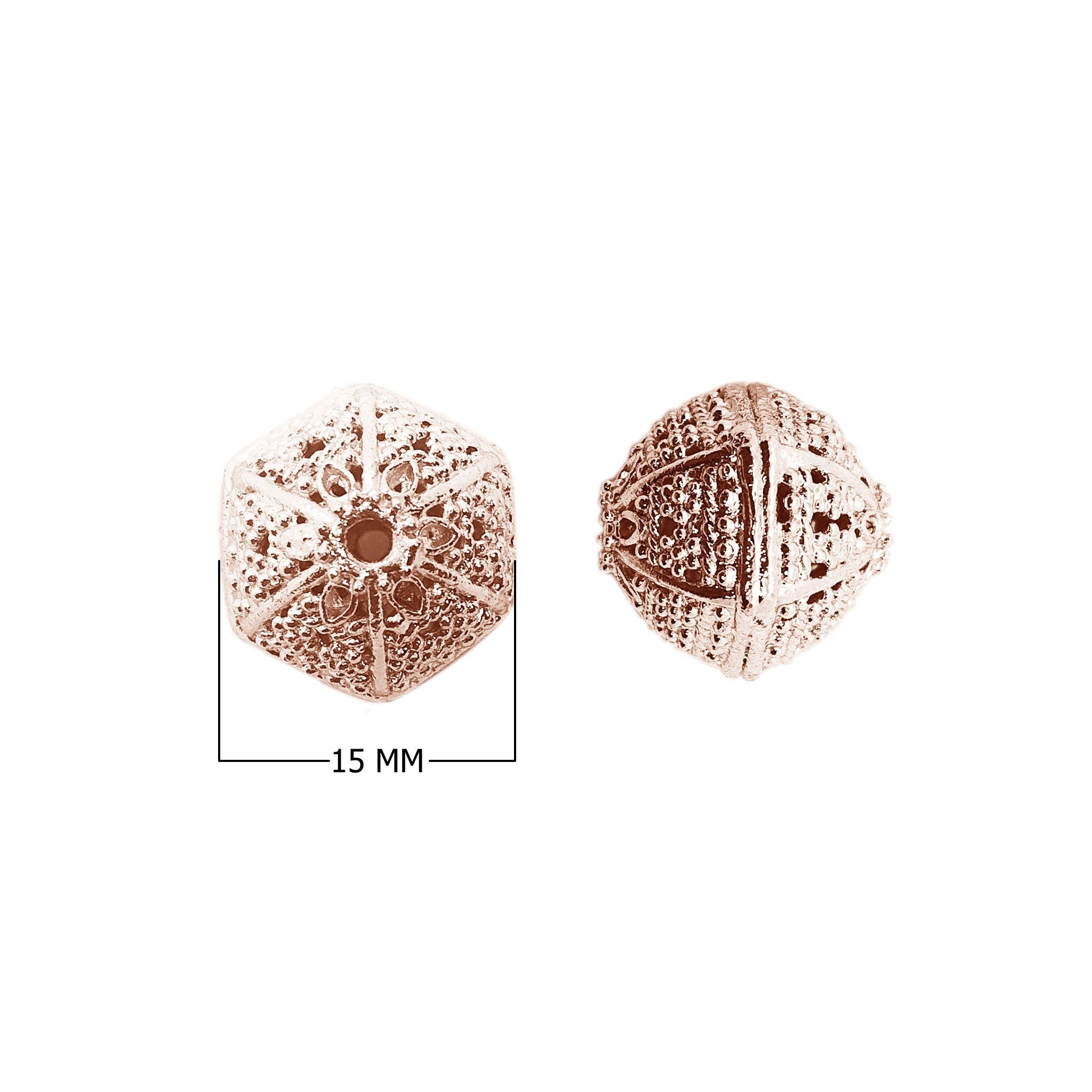 BRG-376 Rose Gold Overlay Bali Bead Beads Bali Designs Inc 