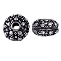 Handcrafted studded disc bead with silver overlay over copper and antique finish made in India