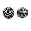 Silver overlay over copper studded round bead from India with oxidized silver finish for wholesale jewelry making