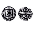 Silver overlay over copper rope detail round bead from India with oxidized silver finish for wholesale jewelry making