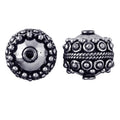 Silver overlay over copper handcrafted beaded dome bead from India with rope band and antique finish