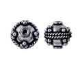 Silver overlay over copper handcrafted rope band bead from India with antique silver finish
