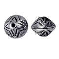 Silver overlay over copper handcrafted star motif bead from India with antique silver finish