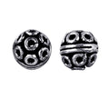 Silver overlay over copper handcrafted open circle bead from India with antique silver finish