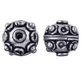 Silver overlay over copper handcrafted raised dot bead from India with antique silver finish