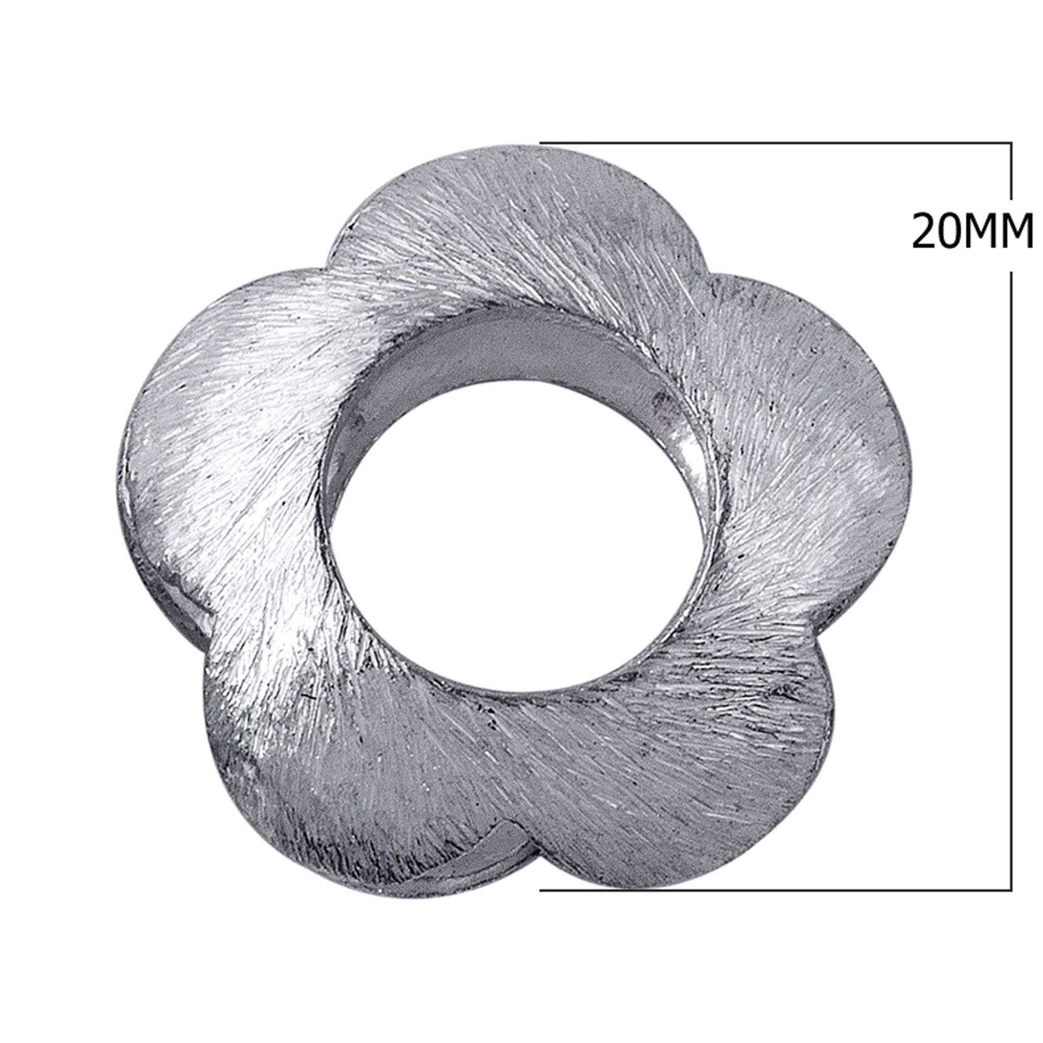 Handcrafted floral spacer bead with silver overlay over copper, antique finish, made in India for jewelry manufacturing