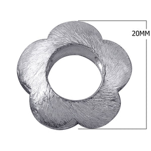 Handcrafted floral spacer bead with silver overlay over copper, antique finish, made in India for jewelry manufacturing