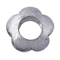 Handcrafted floral spacer bead with silver overlay over copper, antique finish, made in India for jewelry manufacturing