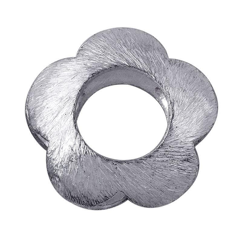 Handcrafted floral spacer bead with silver overlay over copper, antique finish, made in India for jewelry manufacturing