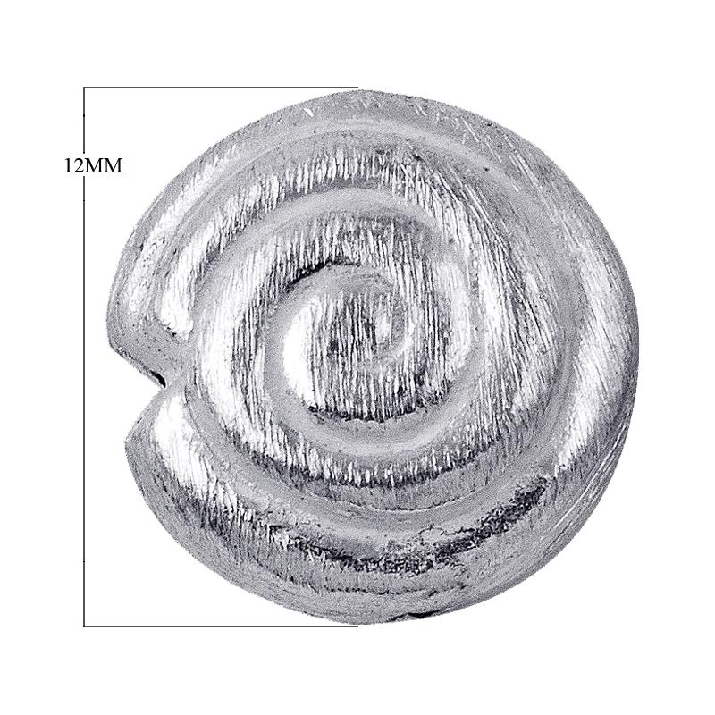 BSF-174-12MM Silver Overlay Circle Shape Brushed Bead Beads Bali Designs Inc 