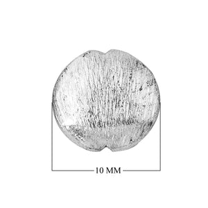 BSF-176-10MM Silver Overlay Circle Shape Brushed Bead Beads Bali Designs Inc 