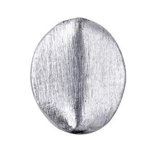 Handcrafted silver overlay over copper flat oval decor accent with textured finish made in India