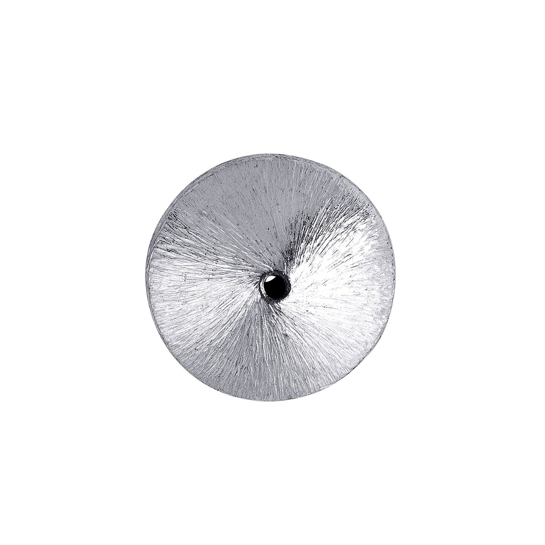 BSF-179-12MM Silver Overlay Wheel Shape Brushed Bead Beads Bali Designs Inc 