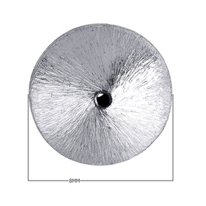 BSF-179-8MM Silver Overlay Wheel Shape Brushed Bead Beads Bali Designs Inc 