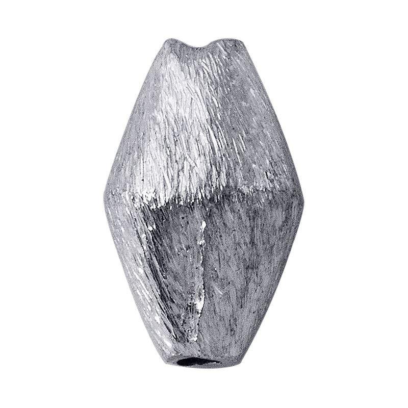 Handcrafted silver overlay over copper faceted elongated decor accent made in India