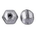 BSF-183 Silver Overlay Hexagon Shape Brushed Bead Beads Bali Designs Inc 