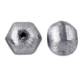 Handcrafted silver overlay over copper geometric decor accent pair with hexagonal and rounded forms made in India