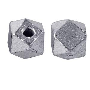 BSF-184-2.5MM Silver Overlay Dice Shape Spacers Bead Beads Bali Designs Inc 