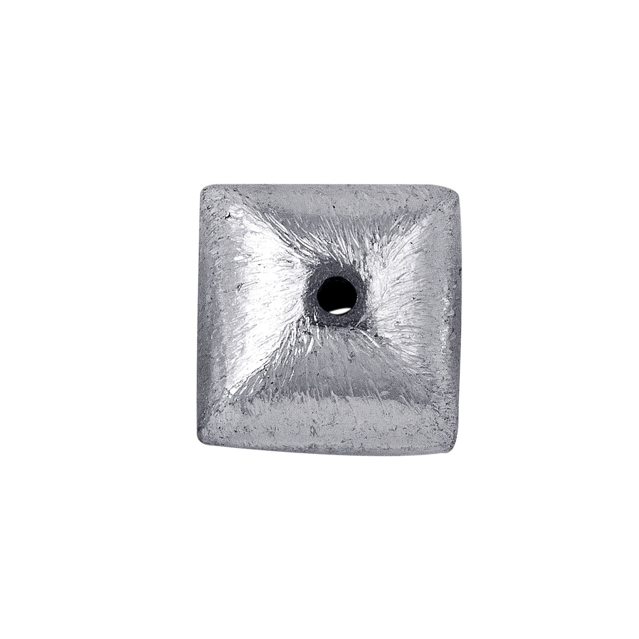 Handcrafted silver overlay over copper soft square decor accent with central opening made in India