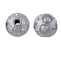 Handcrafted silver overlay over copper textured spherical decor accent pair made in India