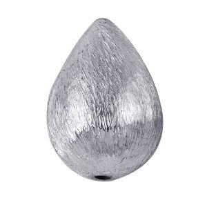 BSF-194-8X15MM Silver Overlay Pears Shape Brushed Bead Beads Bali Designs Inc 