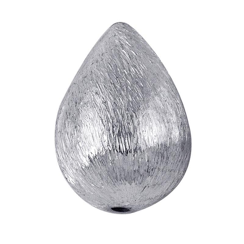 BSF-194-8X15MM Silver Overlay Pears Shape Brushed Bead Beads Bali Designs Inc 