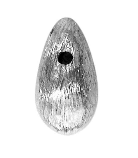 BSF-195 Silver Overlay Pears Shape Brushed Bead Beads Bali Designs Inc 