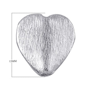 BSF-198 Silver Overlay Heart Shape Brushed Bead Beads Bali Designs Inc 