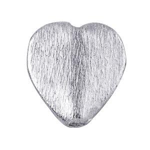 BSF-198 Silver Overlay Heart Shape Brushed Bead Beads Bali Designs Inc 
