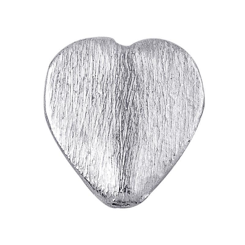 BSF-198 Silver Overlay Heart Shape Brushed Bead Beads Bali Designs Inc 